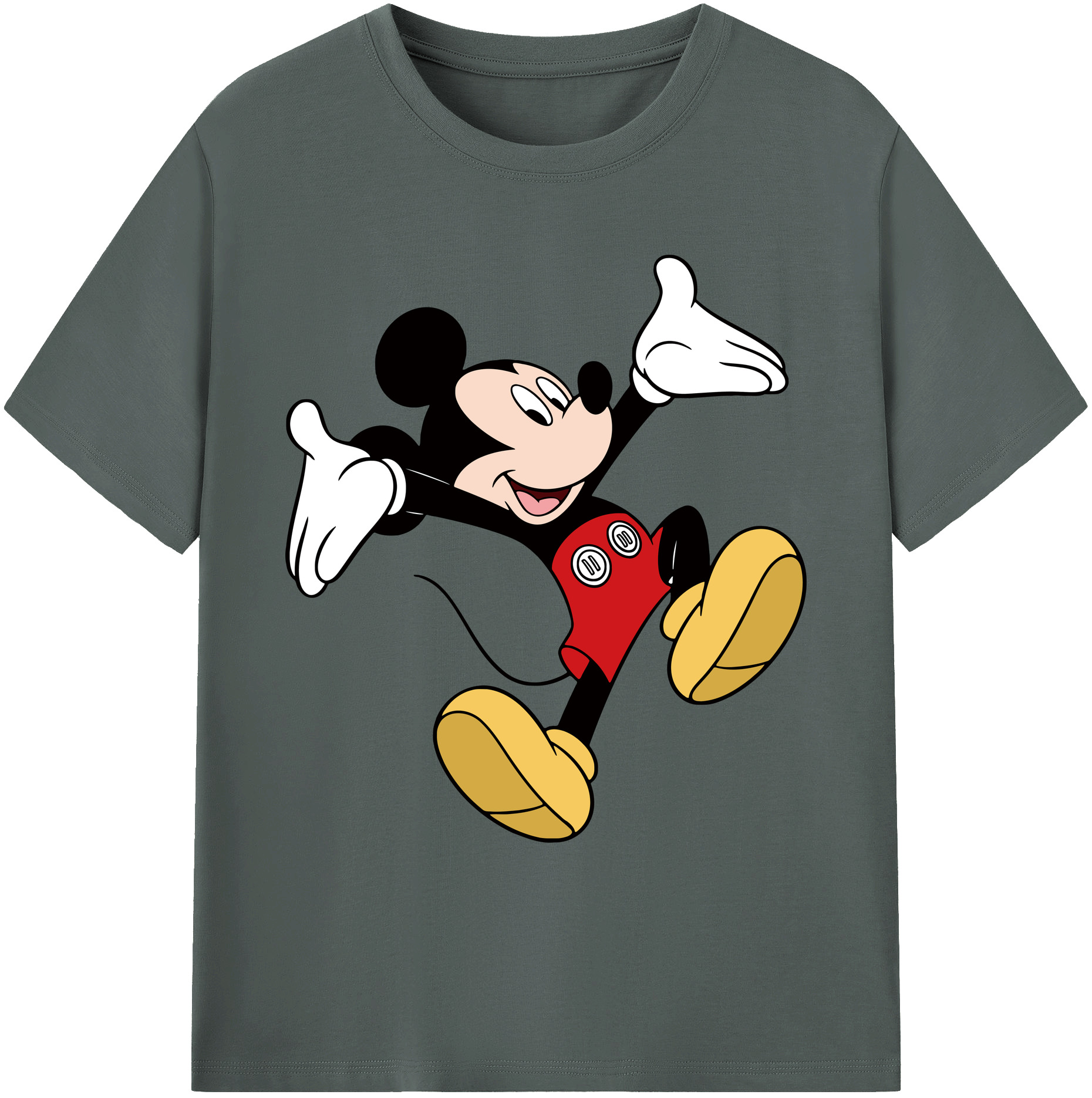 ミッキーマウス Mickey Mouse 綿100％ メンズ半袖Tシャツ｜肌触りやわらか＆通気性